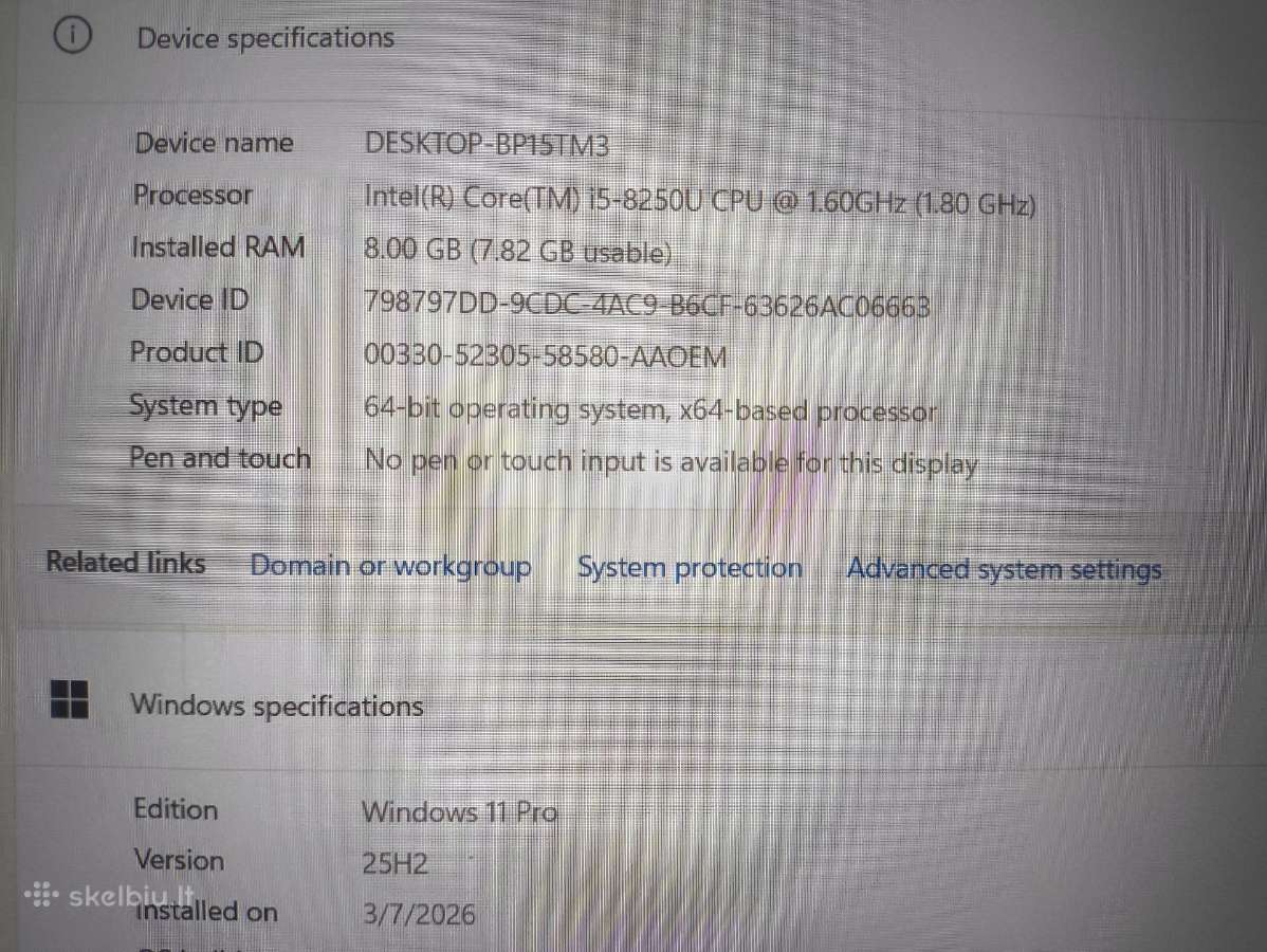 Thinkpad T580 15.6 Fhd Ips i5-8250u 8gb 256gb SSD - nuotraukos Nr. 4
