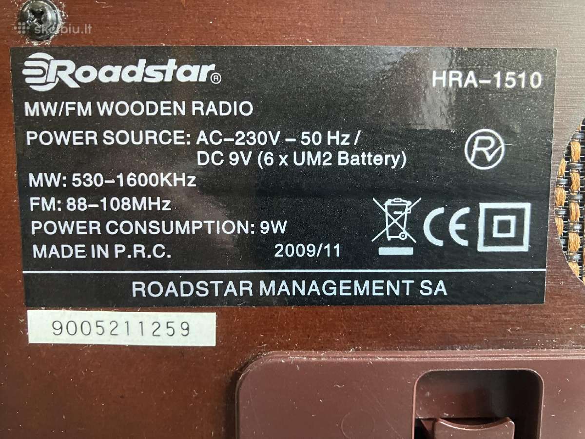 Radijo imtuvas „Roadstar Hra-1510“ - nuotraukos Nr. 4
