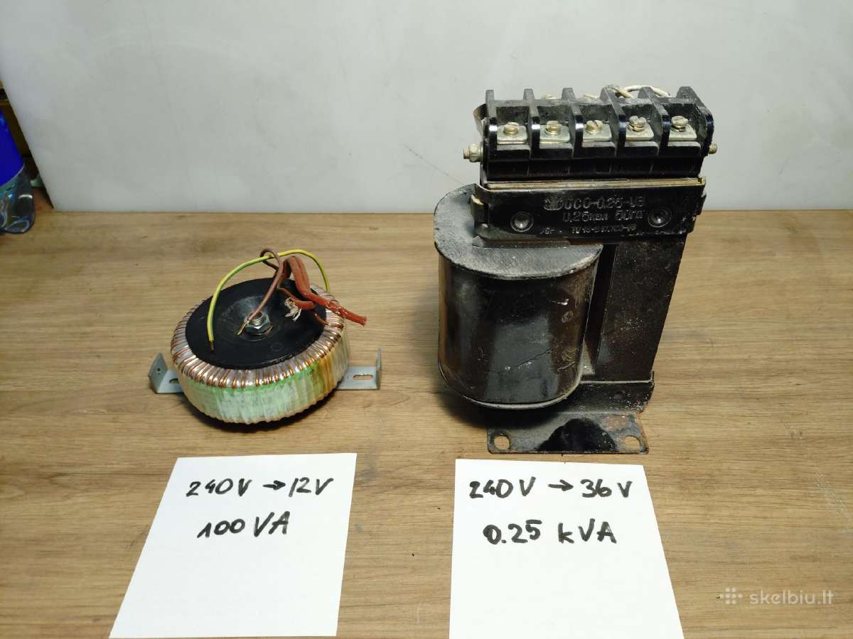 Transformatoriai 12v ir 36 v.