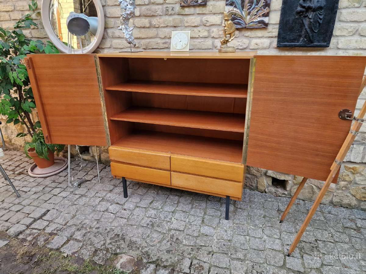 Vintažinė mid century tikmedžio indauja - nuotraukos Nr. 19