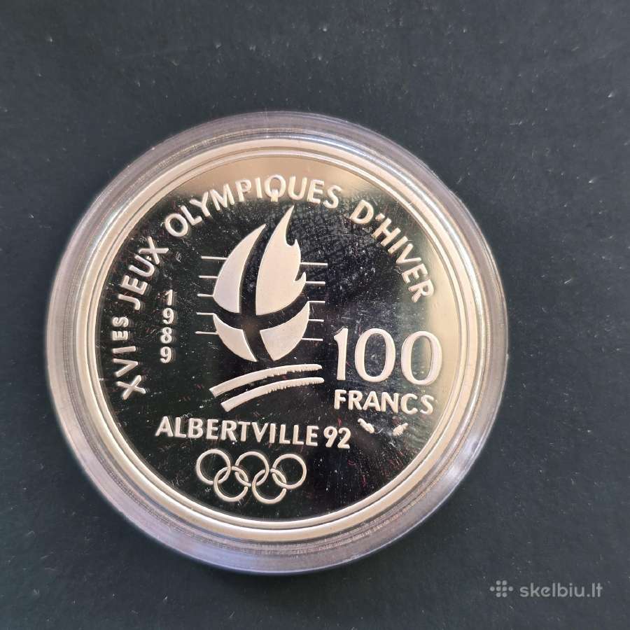 Prancūzija 1990 100 francs Ag900 Abervilio ol. žai - nuotraukos Nr. 2