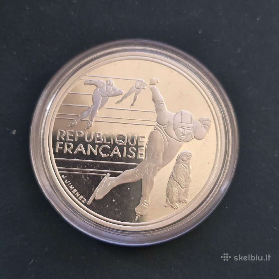Prancūzija 1990 100 francs Ag900 Abervilio ol. žai - nuotraukos Nr. 3