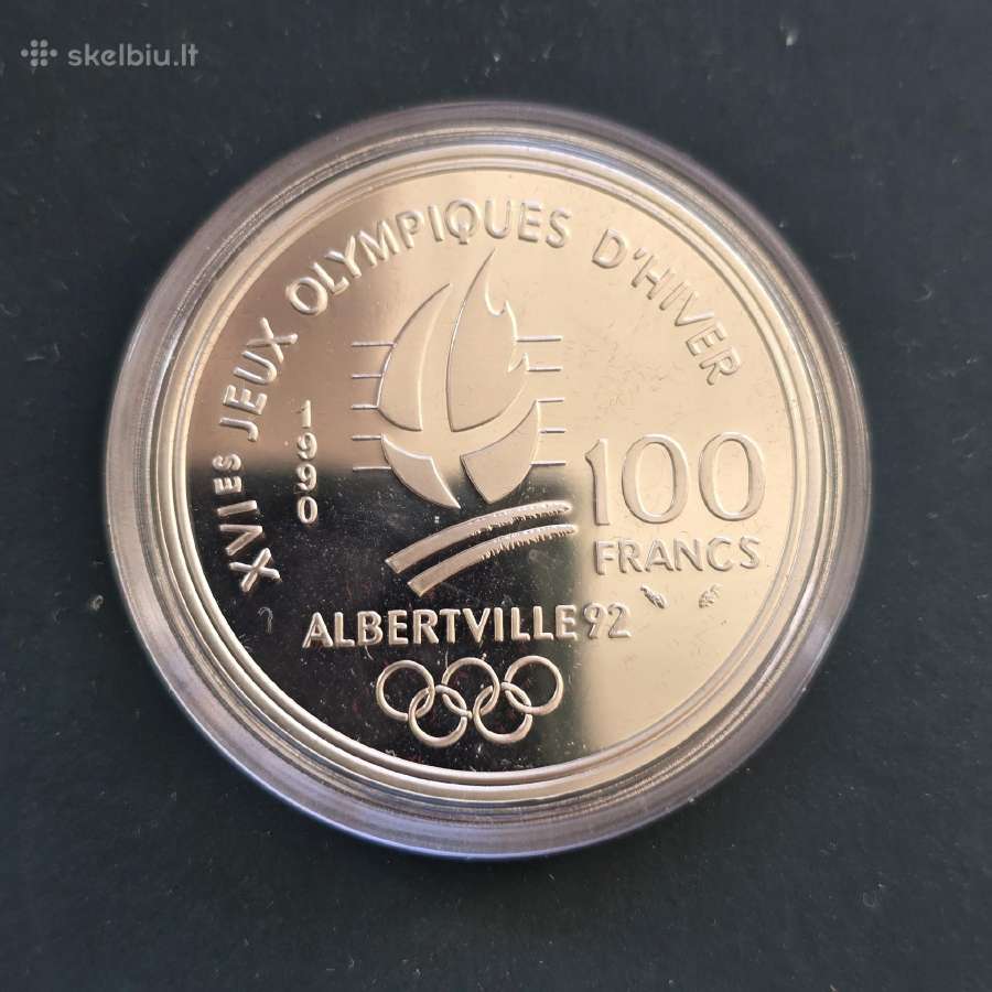 Prancūzija 1990 100 francs Ag900 Abervilio ol. žai - nuotraukos Nr. 6