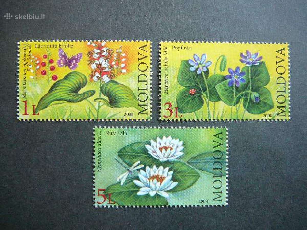 Geles Drugeliai Moldavija 2008 Mnh md35