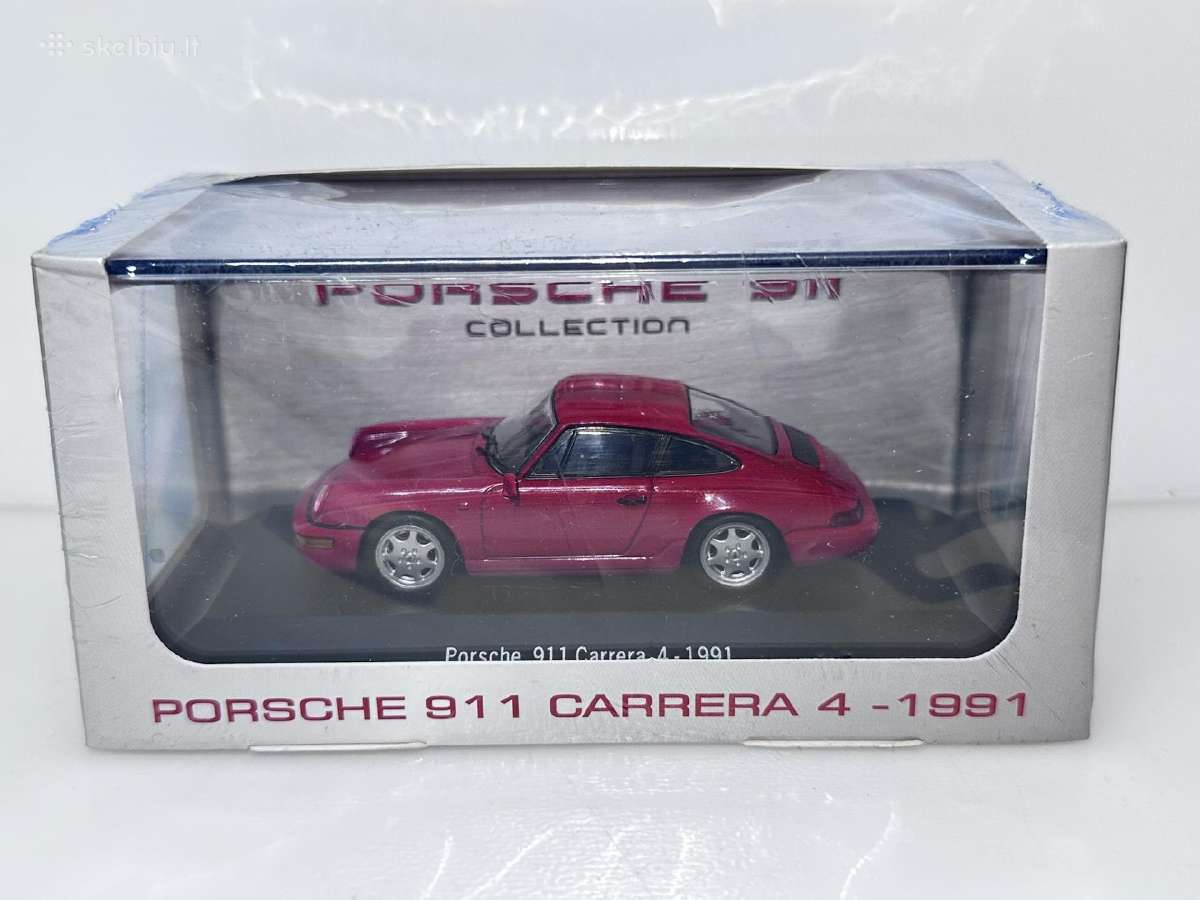 Porsche 911 964 Carrera 4 1991 raudona 1:43 Atlas - nuotraukos Nr. 2