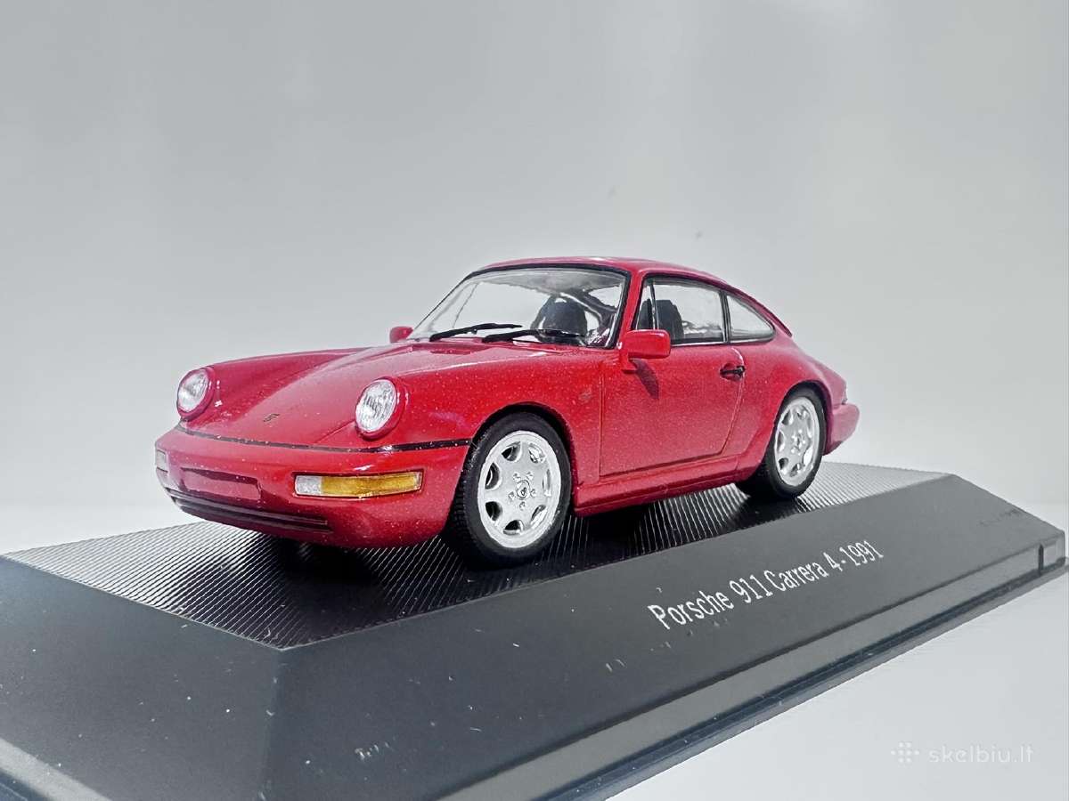 Porsche 911 964 Carrera 4 1991 raudona 1:43 Atlas - nuotraukos Nr. 3