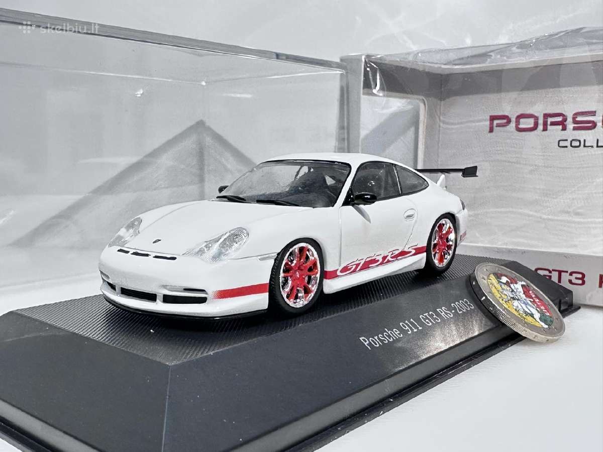 Porsche 911 996 Gt3 RS 2003 balta 1:43 Atlas