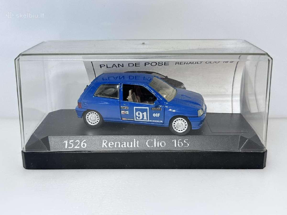 Renault Clio 16 S #91 mėlyna 1:43 Solido - nuotraukos Nr. 2