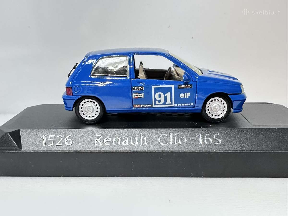Renault Clio 16 S #91 mėlyna 1:43 Solido - nuotraukos Nr. 5