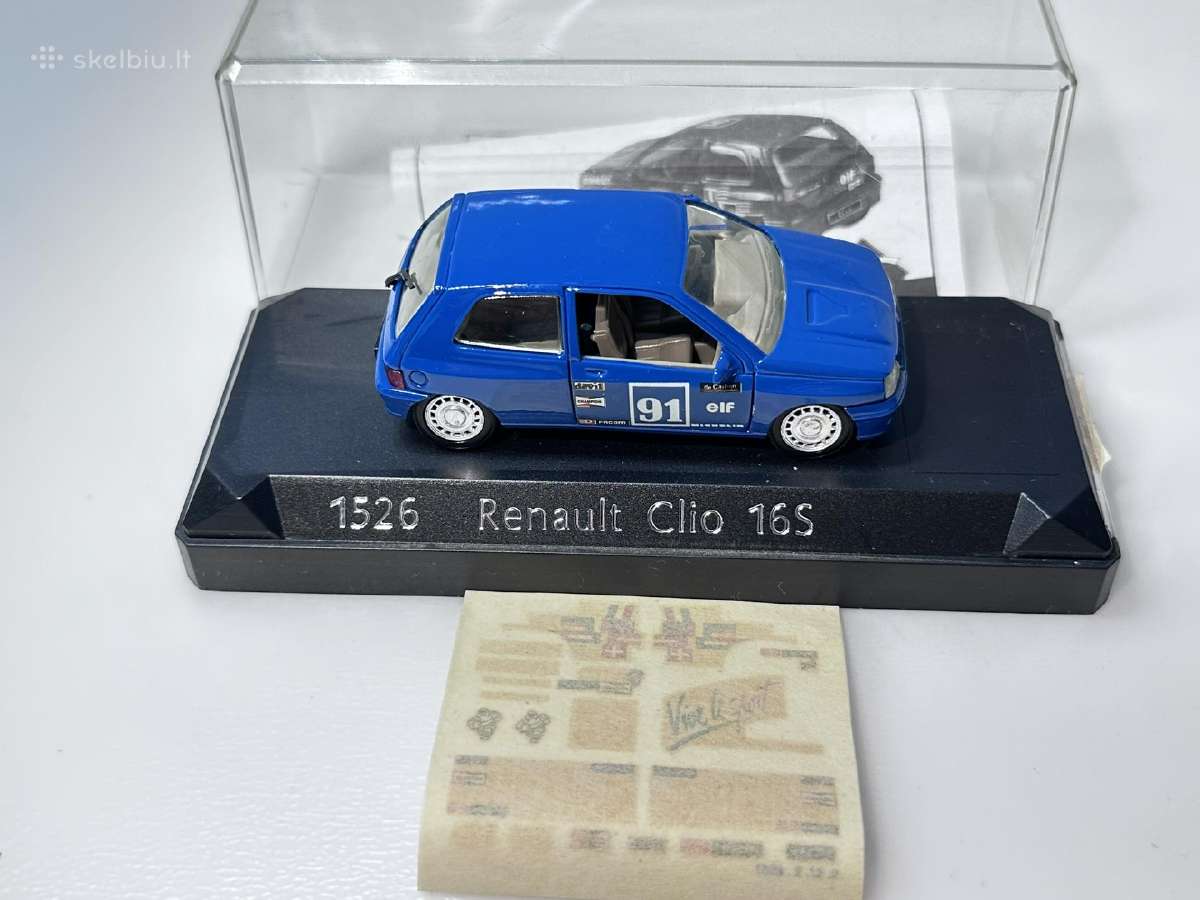 Renault Clio 16 S #91 mėlyna 1:43 Solido - nuotraukos Nr. 8