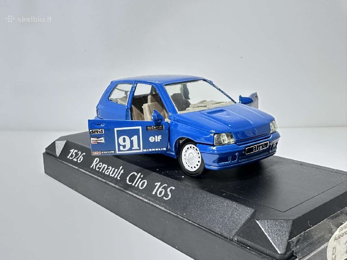 Renault Clio 16 S #91 mėlyna 1:43 Solido - nuotraukos Nr. 3
