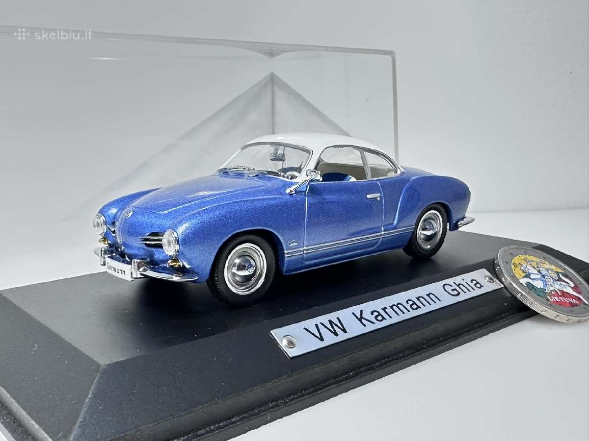 Volkswagen Karmann Ghia mėlyna-balta 1:43 Atlas