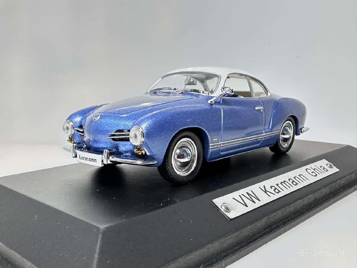 Volkswagen Karmann Ghia mėlyna-balta 1:43 Atlas - nuotraukos Nr. 3