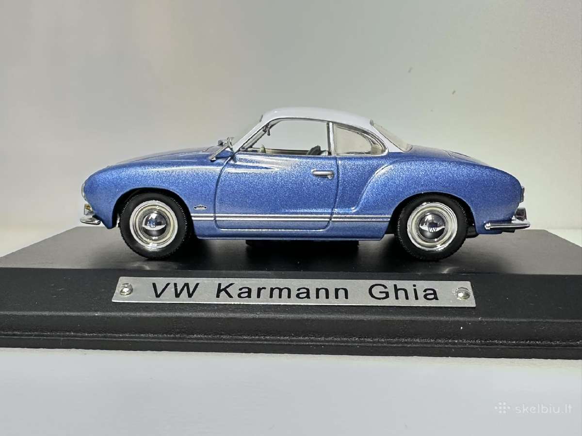 Volkswagen Karmann Ghia mėlyna-balta 1:43 Atlas - nuotraukos Nr. 4