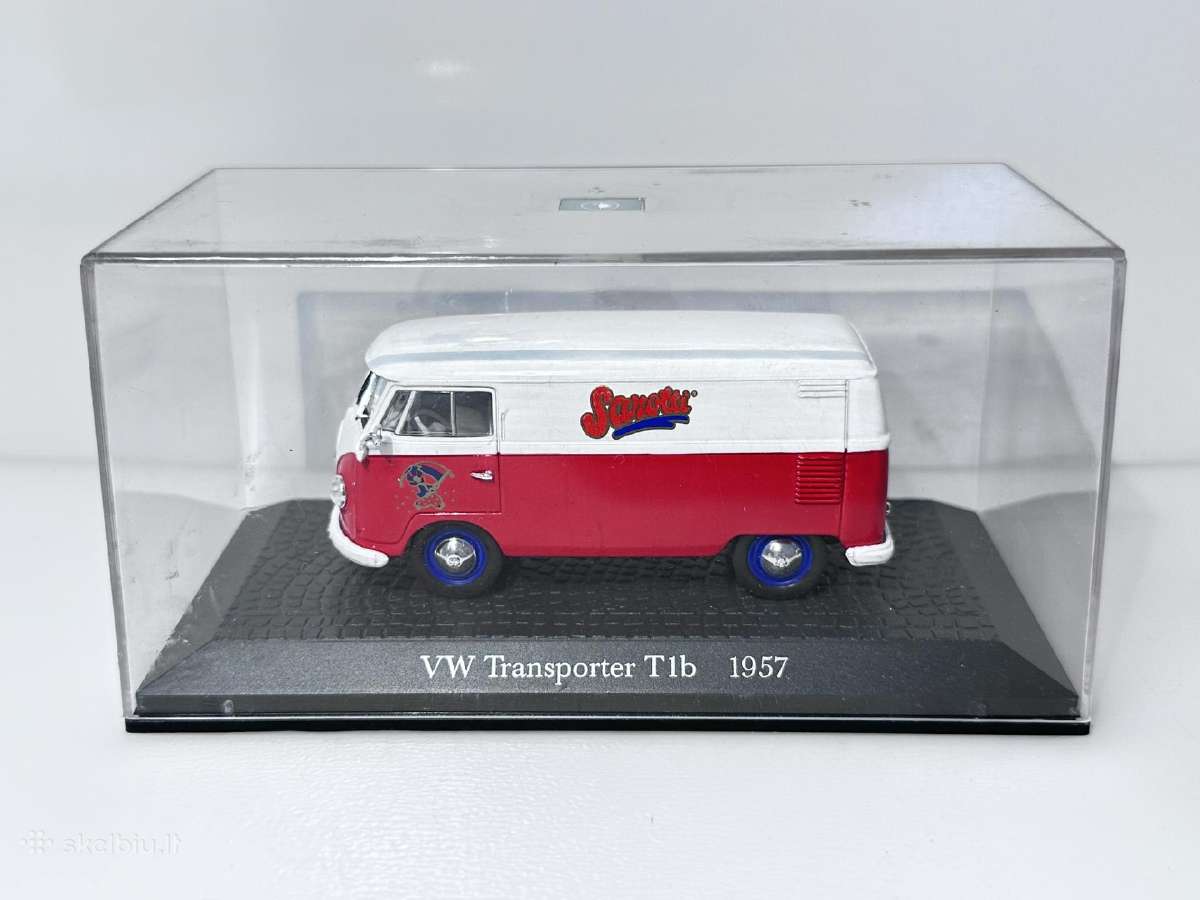 Volkswagen T1b Transporter 1957 balta-raudona 1:43 - nuotraukos Nr. 2
