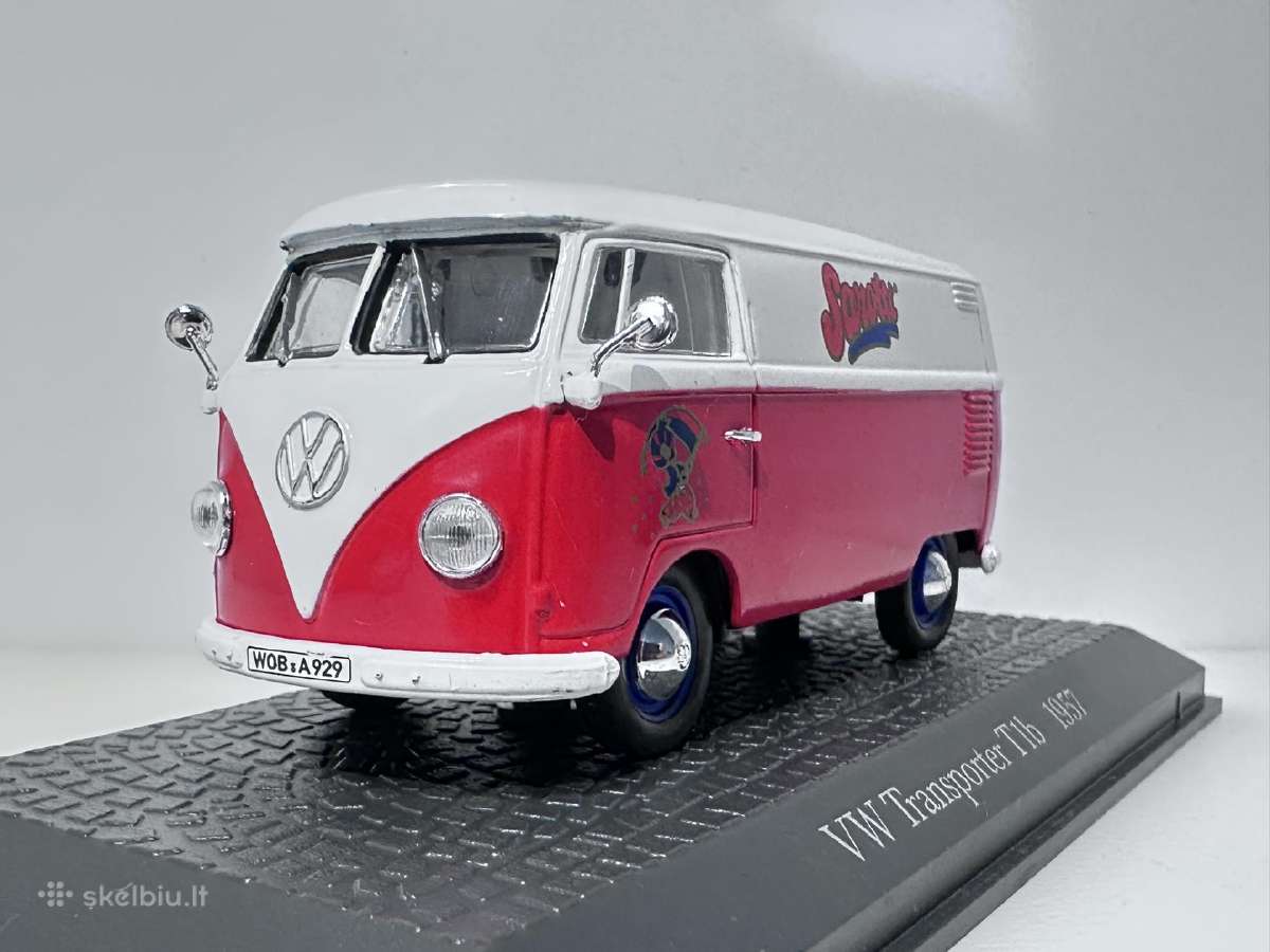 Volkswagen T1b Transporter 1957 balta-raudona 1:43 - nuotraukos Nr. 3