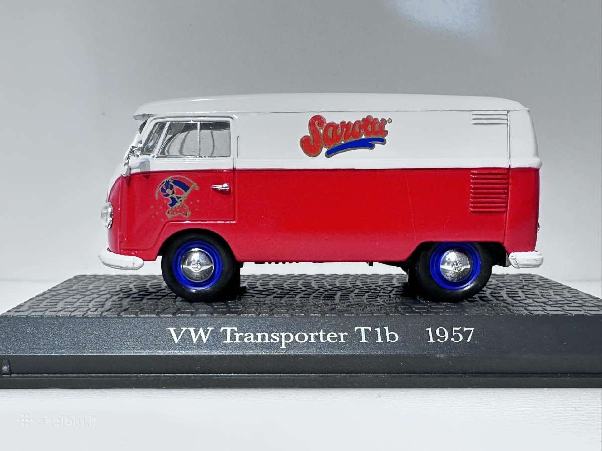 Volkswagen T1b Transporter 1957 balta-raudona 1:43 - nuotraukos Nr. 4