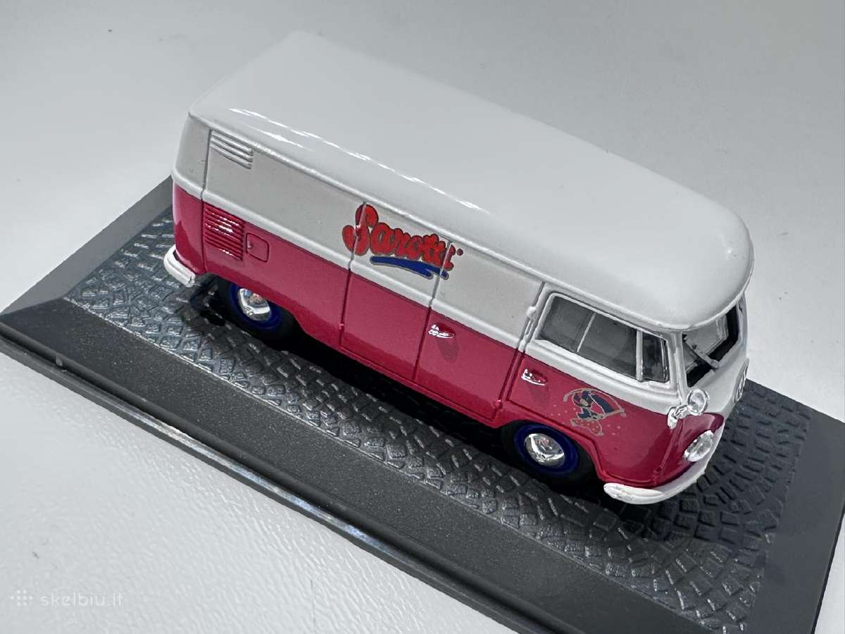 Volkswagen T1b Transporter 1957 balta-raudona 1:43 - nuotraukos Nr. 6