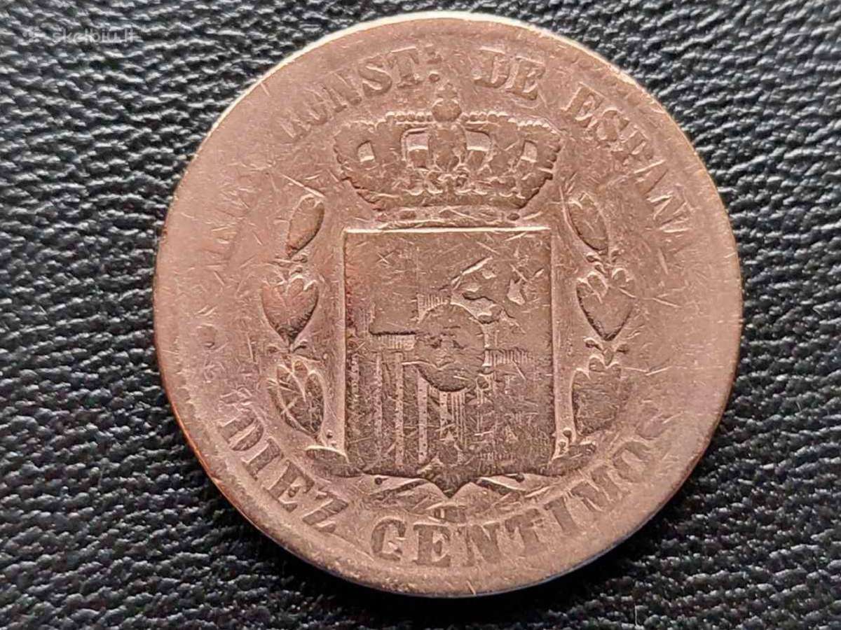 10 centimų 1878m. Ispanija