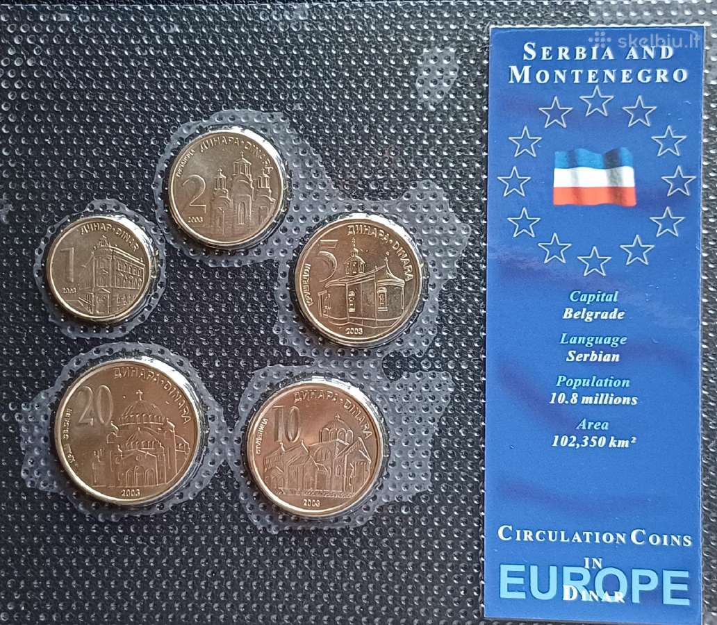 1-20 dinarų 2003m. Serbija unc.