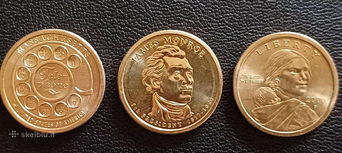 1 doleris JAV unc. 3 vnt. - nuotraukos Nr. 2