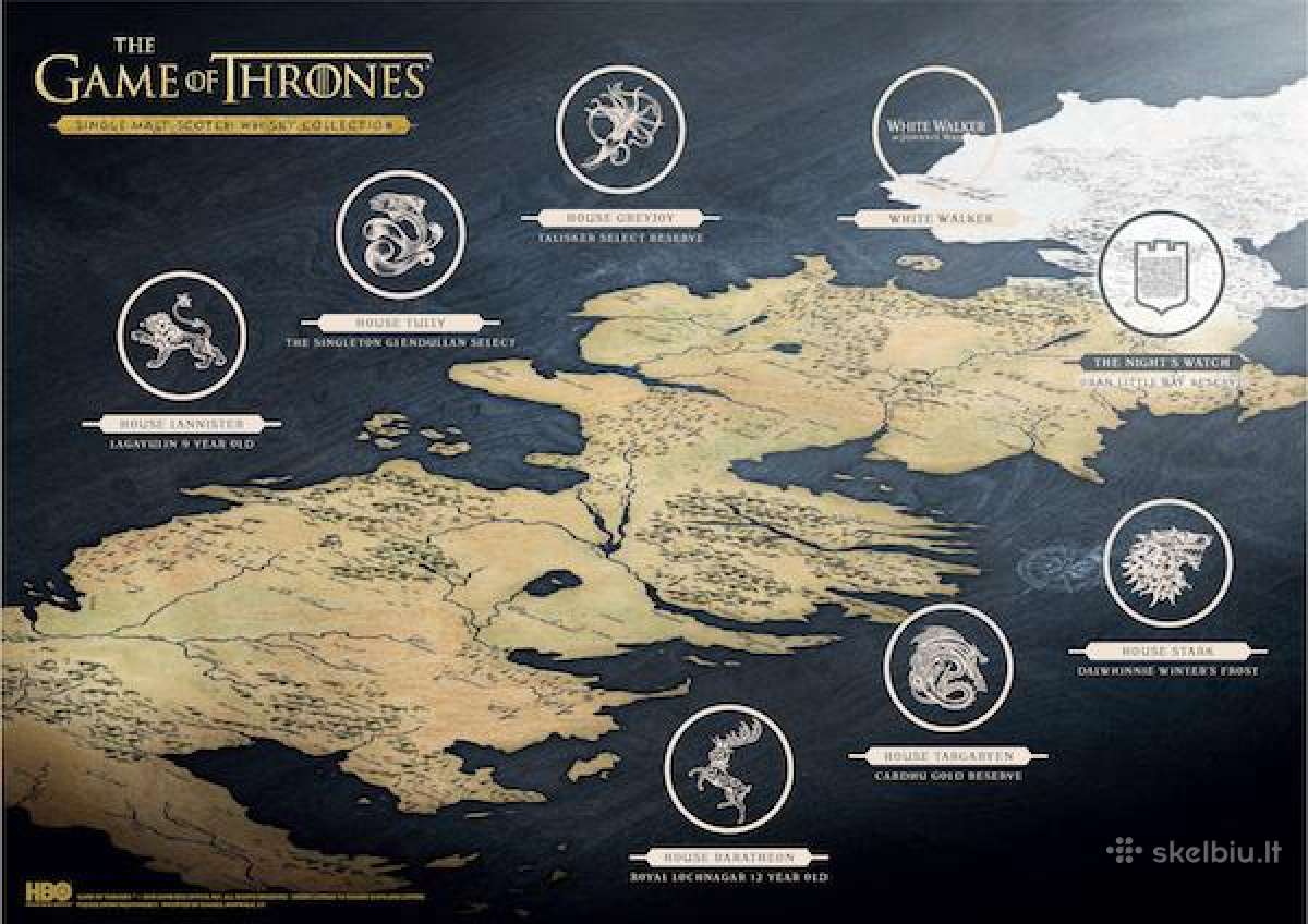Game of Thrones kolekcinis viskis 9 vnt rinkinys - nuotraukos Nr. 3