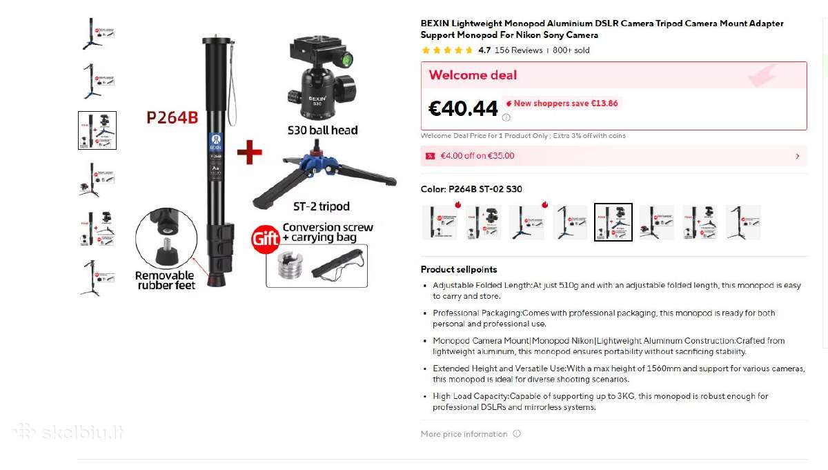 Bexin monopod su stovu