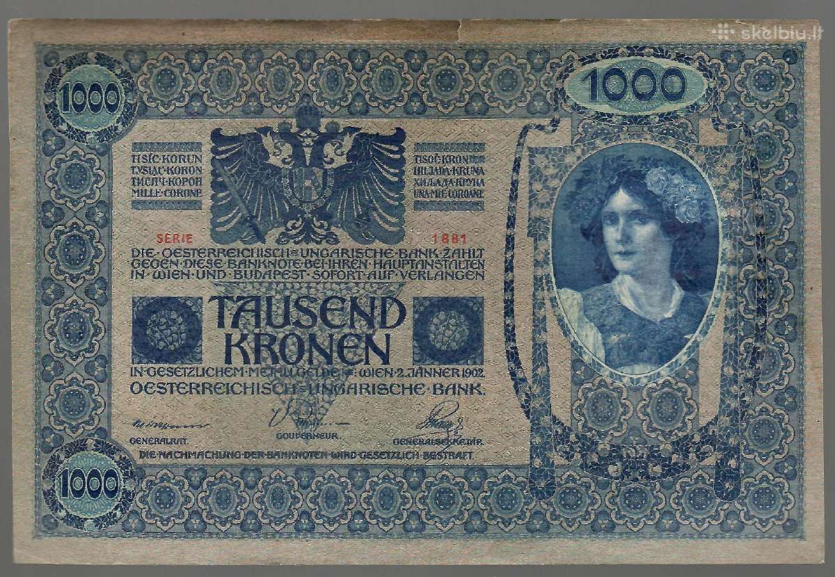 Austrija 1000 kronen 1919 P59 - nuotraukos Nr. 2