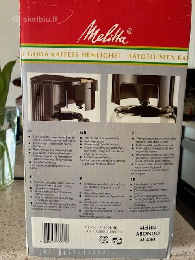 Arondo Melitta Filtrinis kavos aparatas - nuotraukos Nr. 3