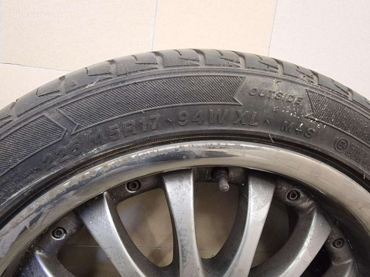 Lieti ratlankiai + padangos 225/45 R17 94w - nuotraukos Nr. 2