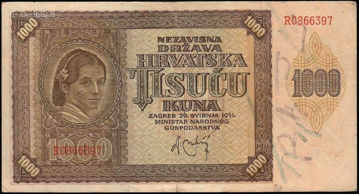 Kroatija 1000 kuna 1941 P4