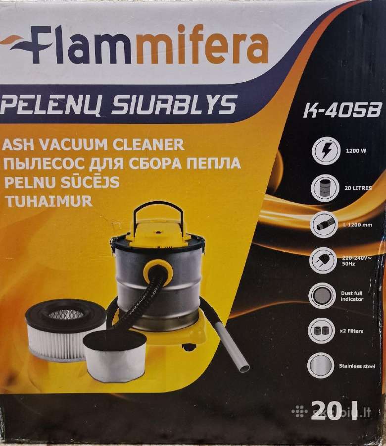 Pelenų siurblys Flammifera K-405b, 20 l. - nuotraukos Nr. 2