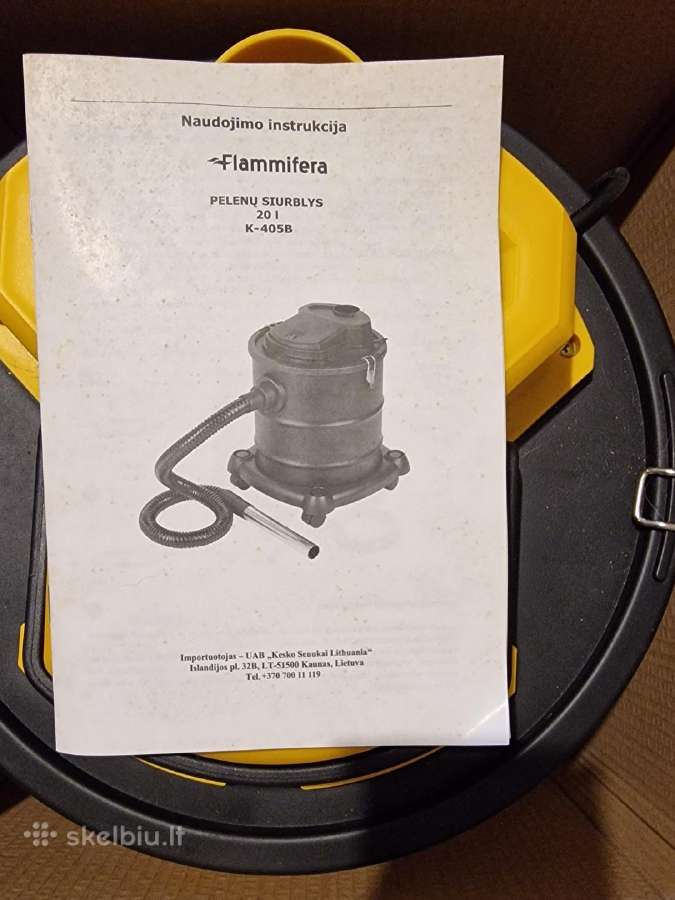 Pelenų siurblys Flammifera K-405b, 20 l. - nuotraukos Nr. 4