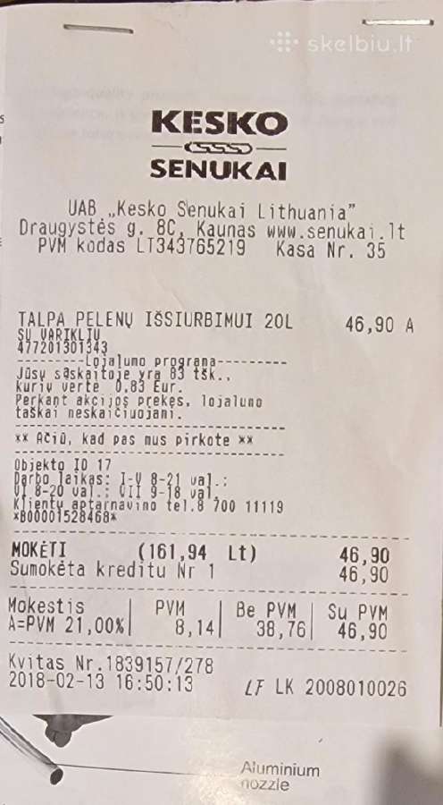 Pelenų siurblys Flammifera K-405b, 20 l. - nuotraukos Nr. 5