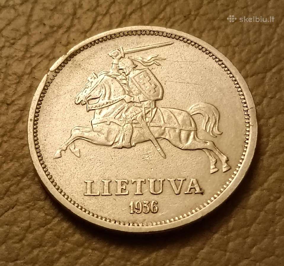 1936 m. sidabriniai 5 litai (Jonas Basanavičius) - nuotraukos Nr. 2