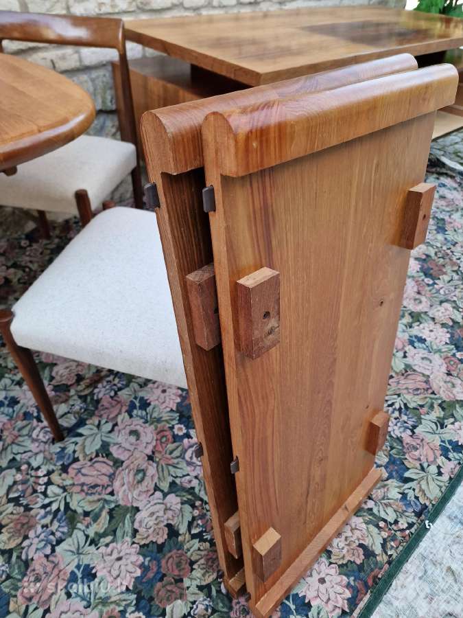 Vintažinis mid century tikmedžio valgomojo stalas - nuotraukos Nr. 29