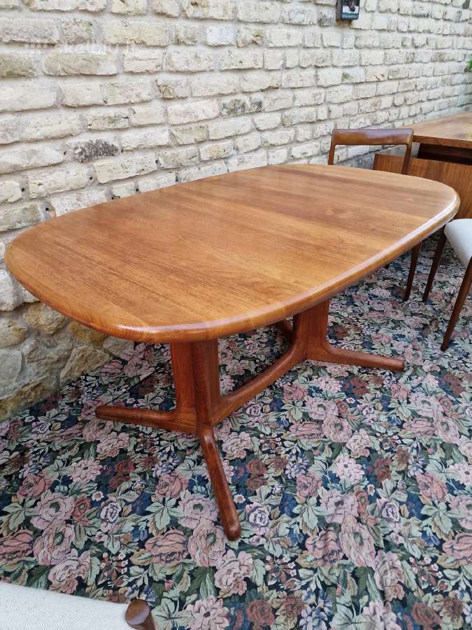 Vintažinis mid century tikmedžio valgomojo stalas - nuotraukos Nr. 30