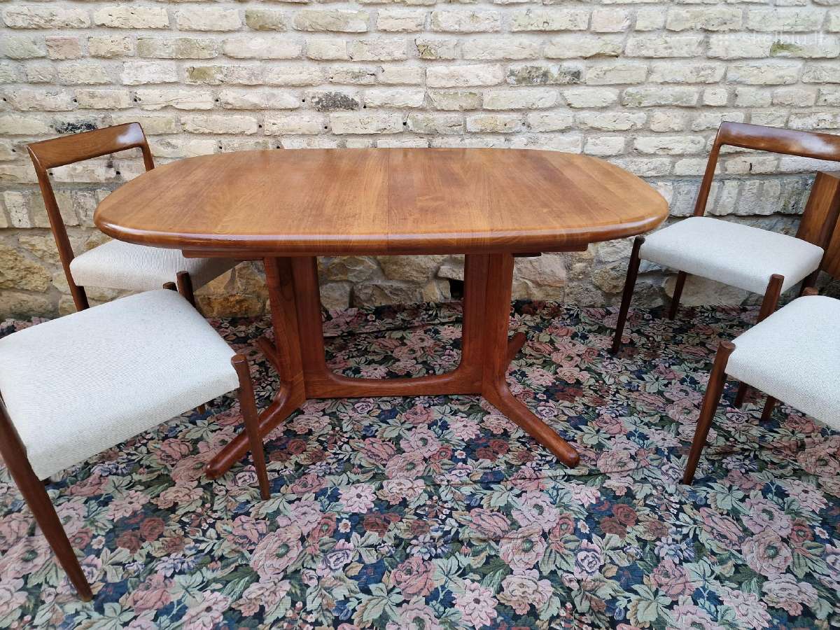 Vintažinis mid century tikmedžio valgomojo stalas - nuotraukos Nr. 32