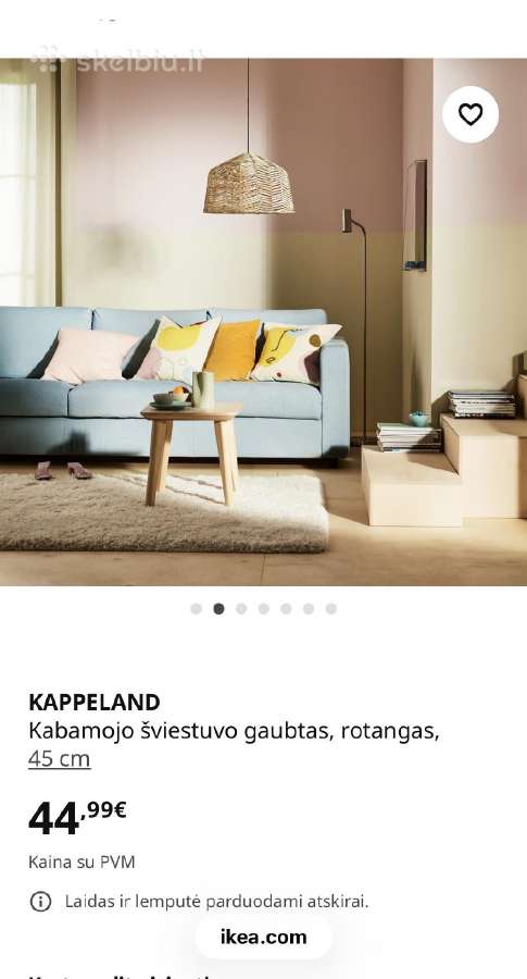 Ikea lempos gaubtas