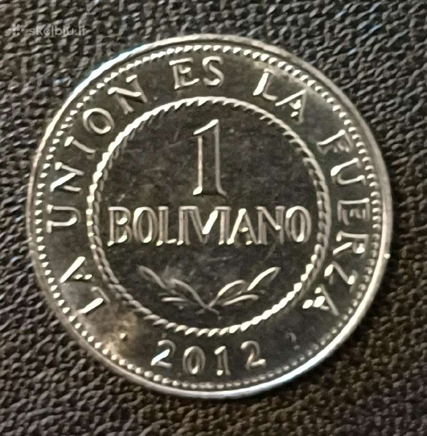 1 bolivanas 2012m. Bolivia unc - nuotraukos Nr. 2