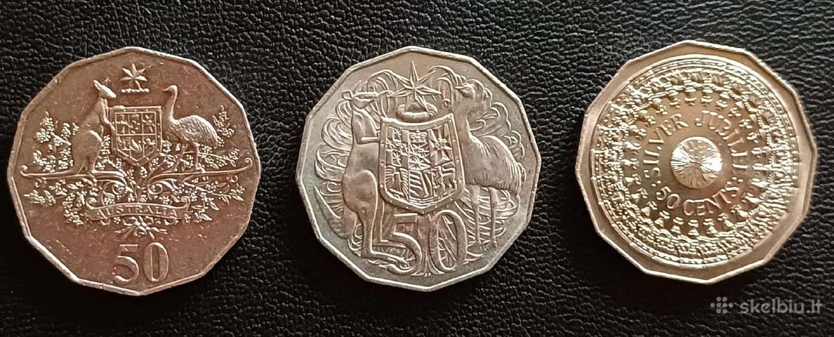 50 centų Australija 3 vnt.