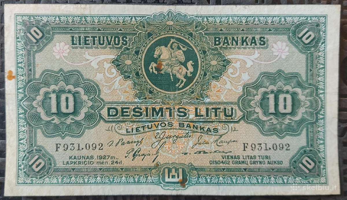 1927m 10litų Vf