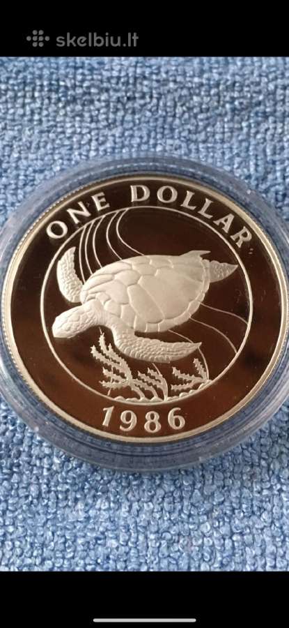 Moneta Bermuda 1986m. 1 dollar, sidabras(.925)