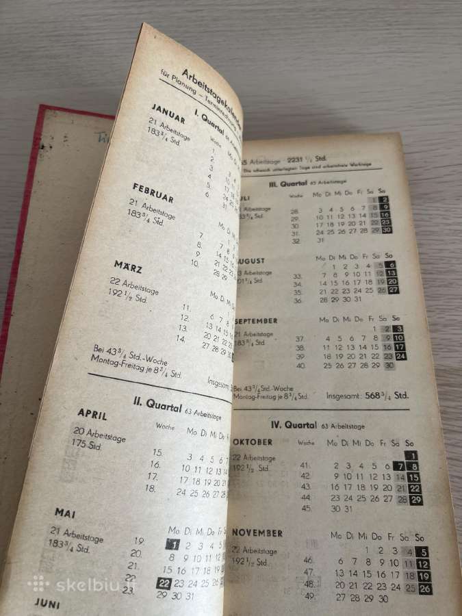 Vintazinis 1972metu kalendorius - nuotraukos Nr. 3