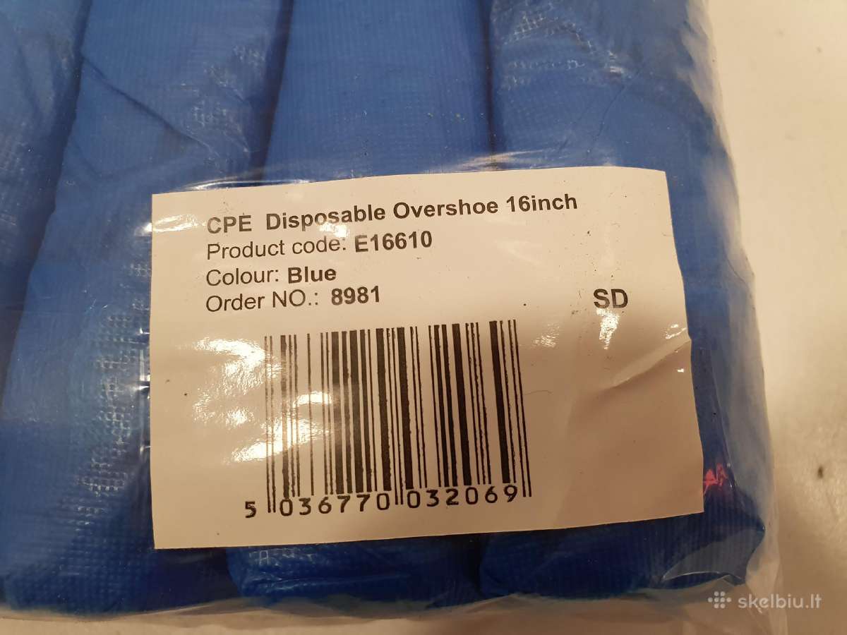 Vienkartiniai antbačiai Cpe 16" Mėlyni 100 vnt - nuotraukos Nr. 3