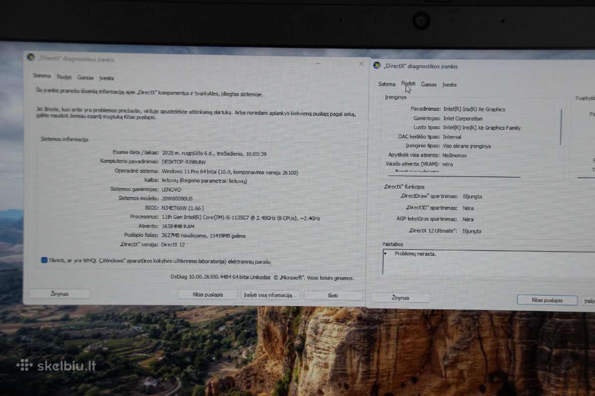 Lenovo T14 Gen2 i5-1135g7 16/24gb 256/512 SSD us - nuotraukos Nr. 10