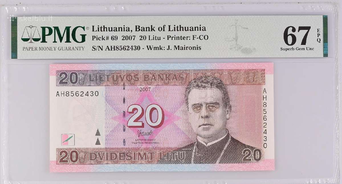 Sertifikuoti lietuvos banknotai