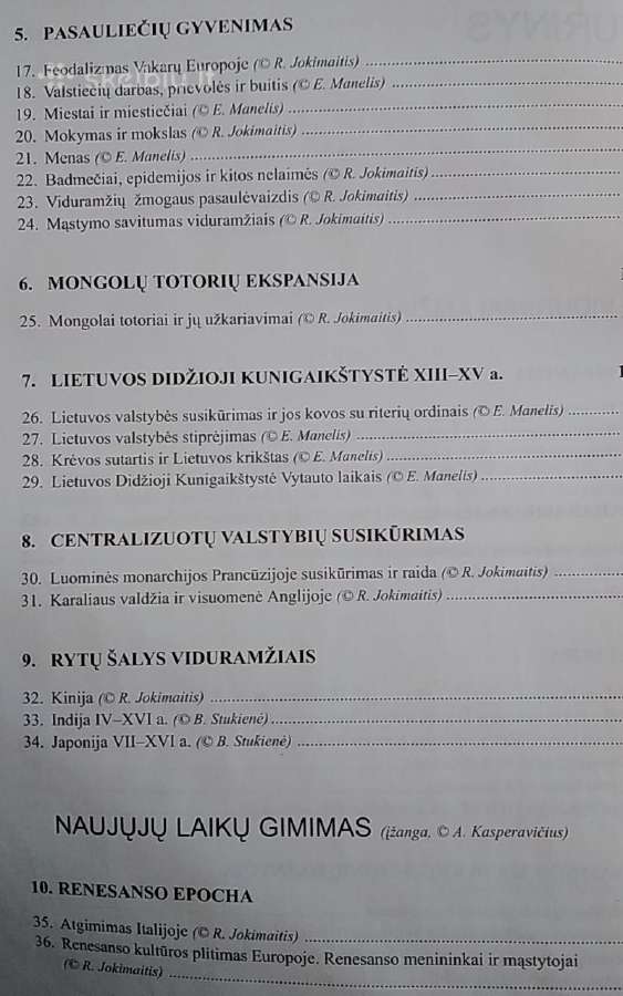 Pasaulio ir Lietuvos istorija Vi-XVIII amžiai - nuotraukos Nr. 4