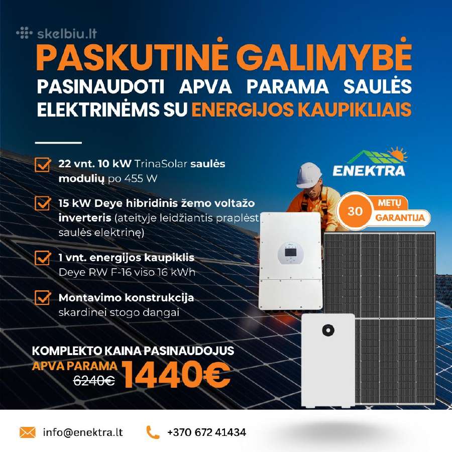 Hibridinės saulės elektrinės komplektas