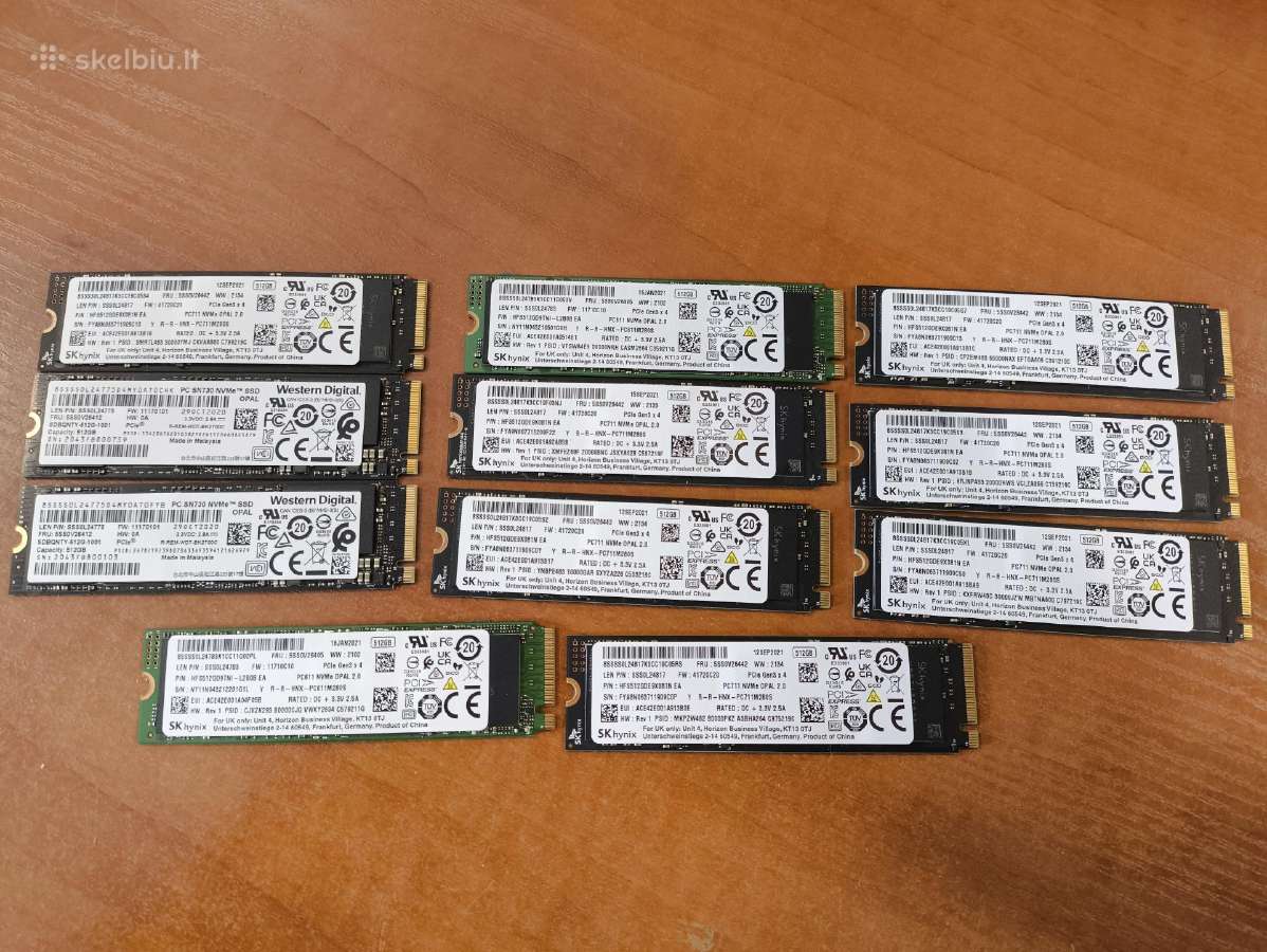 SSD Diskai Sata, Nmve, ir RAM Ddr4 su 12 mėn garan